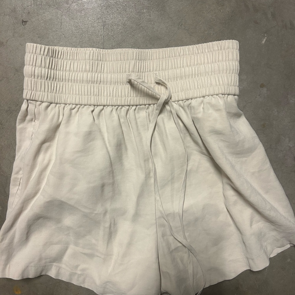 Beige Open Edit Flowy Shorts